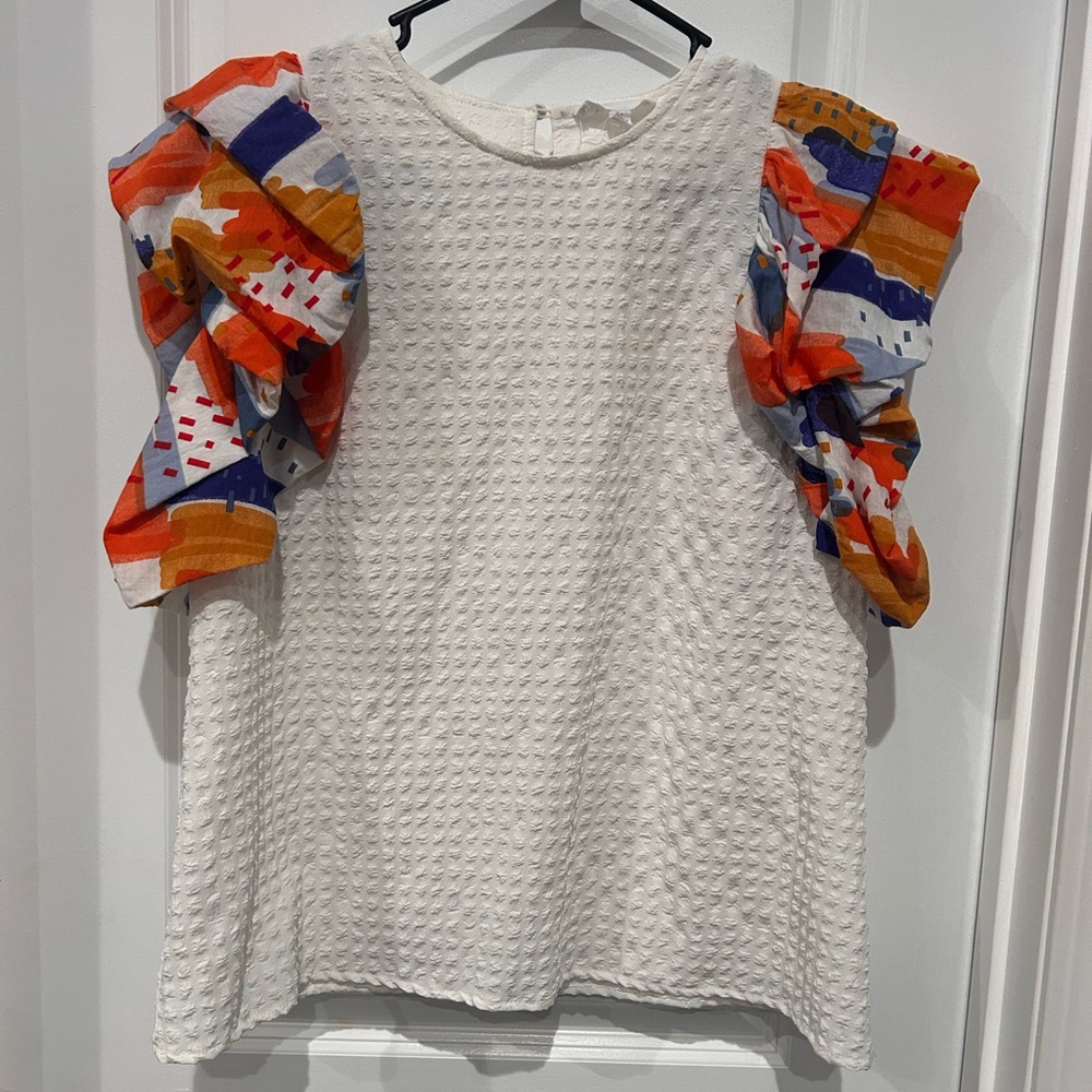 THML Ivory Textured Blouse